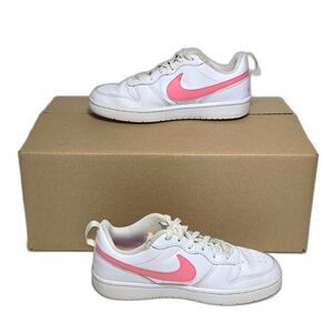 Nike Court Borough Low 2 GS Sneakers White Coral Pink Youth 5 Womens 6.5